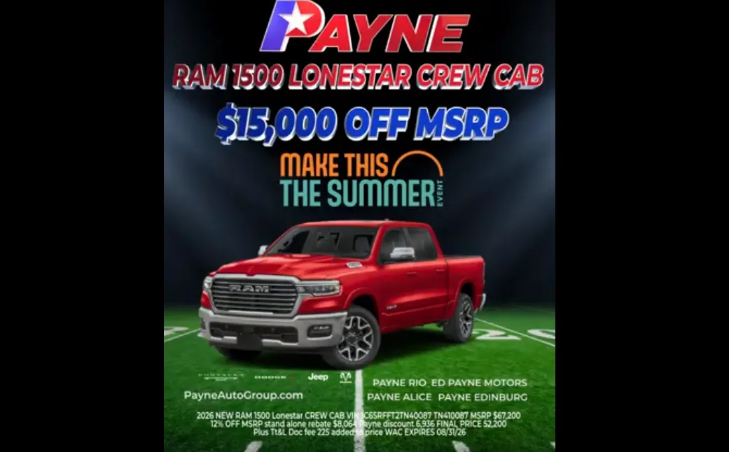 RAM 1500 Lone Star Crew Cab $15,000 OFF MSRP for a limited time! 