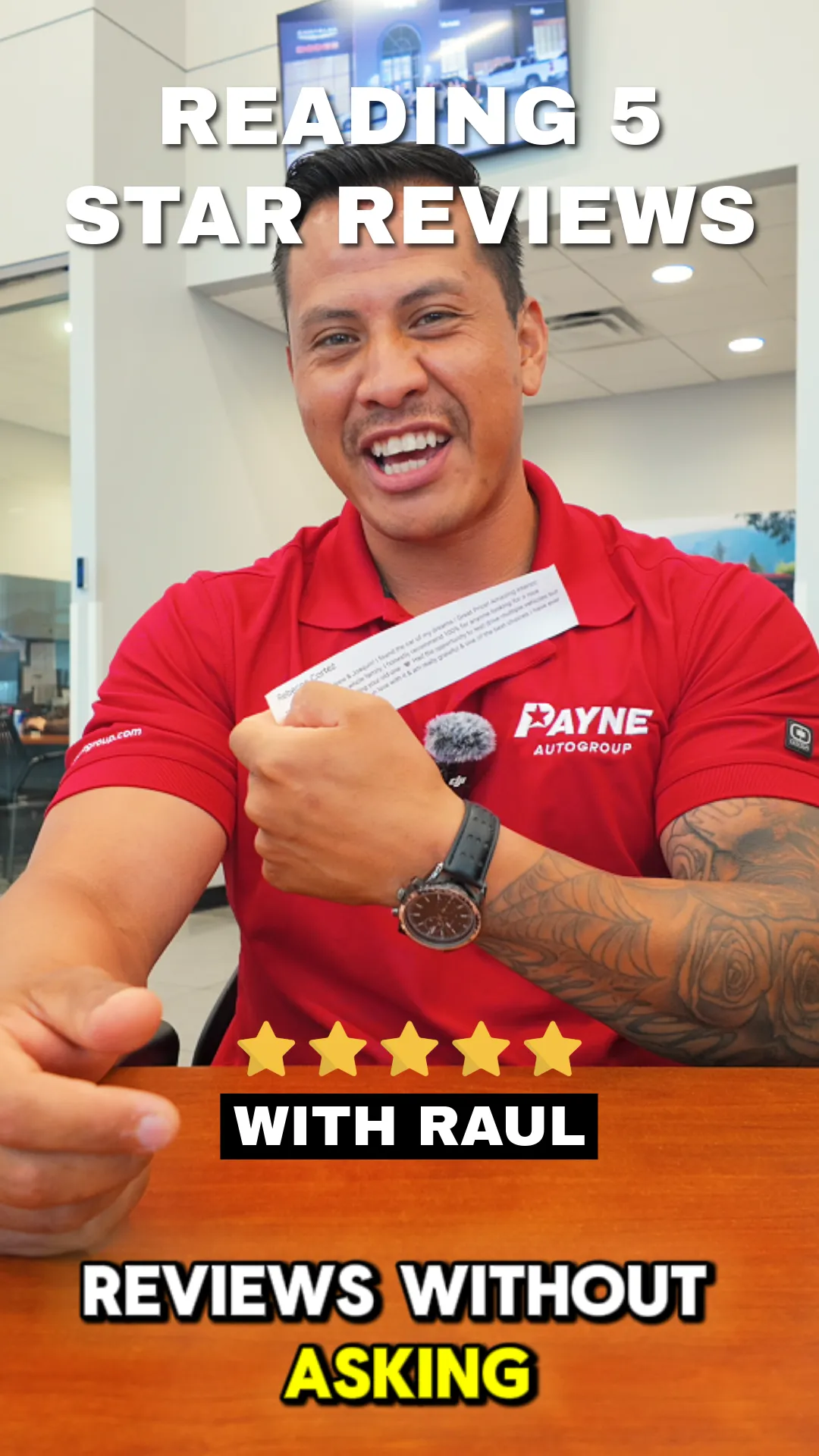 Raul Reading his 5 Star Review!