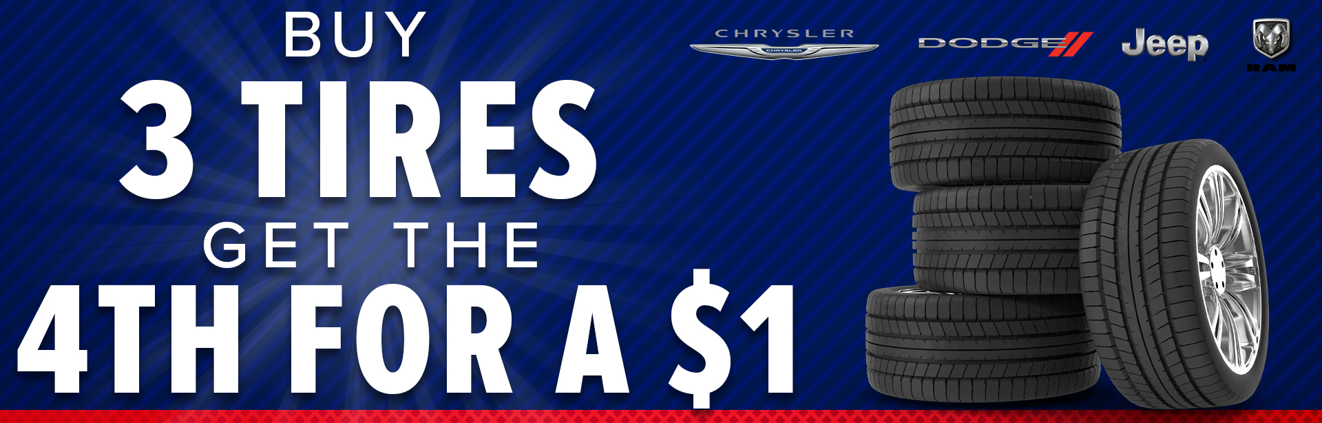 Buy 3 tires get the 4th one for $1
