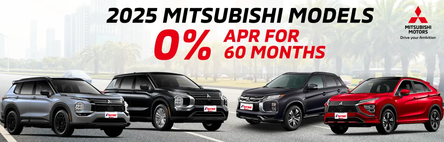 0% APR for 60 months on all 2025 Mitsubishi models