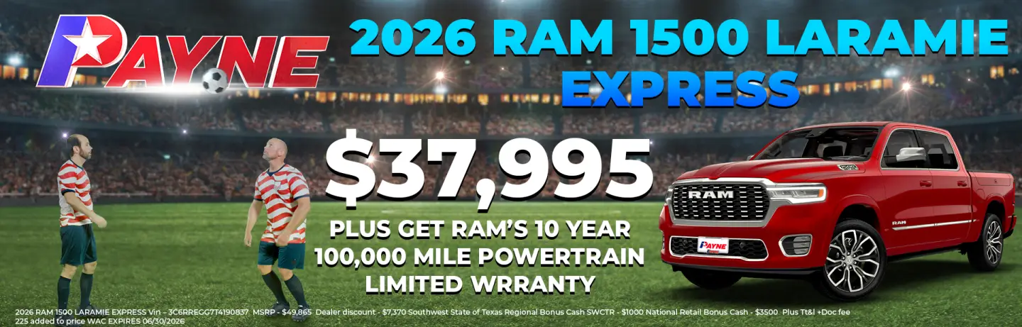 Buy a 2026 RAM 1500 Laramie Express for $37,995 Buy a 2026 RAM 1500 Laramie Express for $37,995